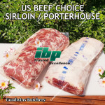 Beef Sirloin America US CHOICE (Striploin / New York Strip / Has Luar) frozen small roast cuts +/- 1.6 kg/pc (price/kg) brand USDA IBP